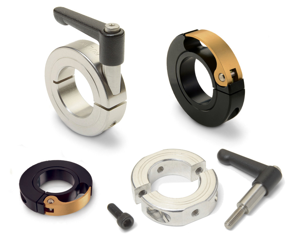 Ruland offers quick clamping shaft collars in a wide variety of sizes, styles and materials for packaging equipment. Quick clamping shaft collars require no tools for installation, adjustment or removal.